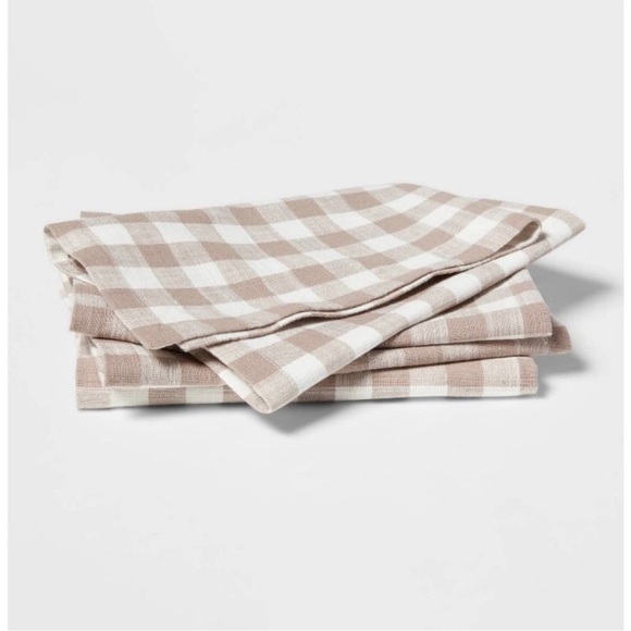 Studio McGee Other - 4pk Cotton Gingham Napkins Taupe/White - Threshold